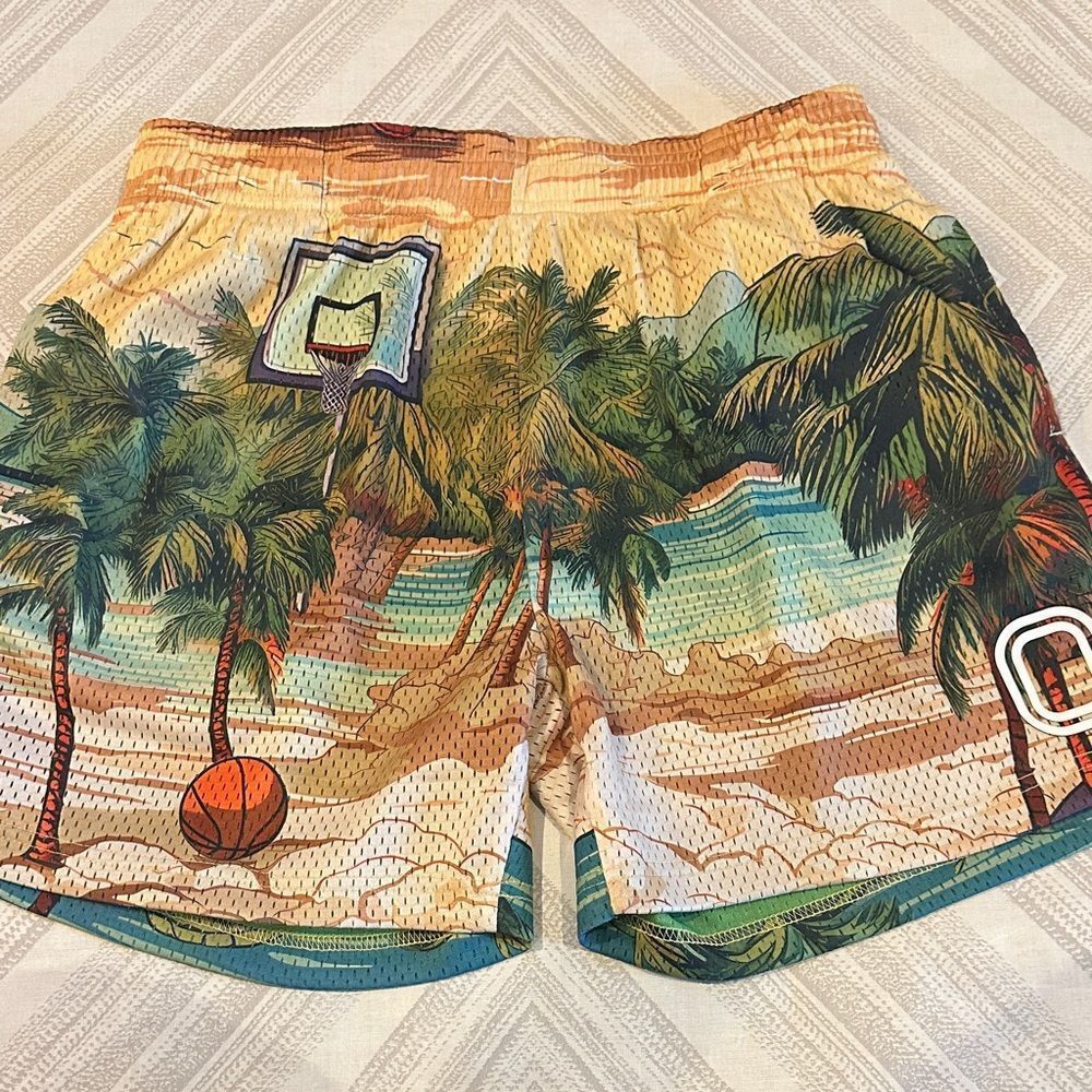 Overtime Paradise Palm Basketball Men’s Athletic Shorts Size Medium